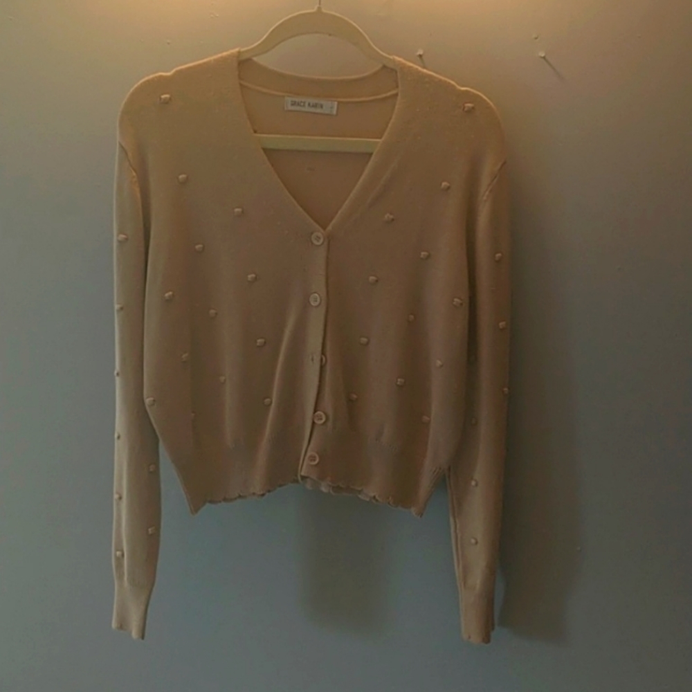 Camel v-neck cardigan